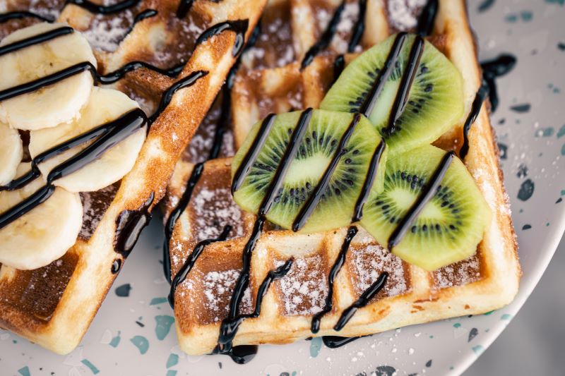 cukiniowe gofry - propozycja podania zdrowego deseru