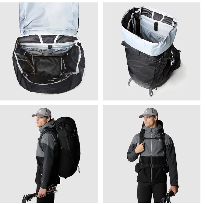 duży plecak the north face terrra - prezentacja z zewnątrz i wewnątrz
